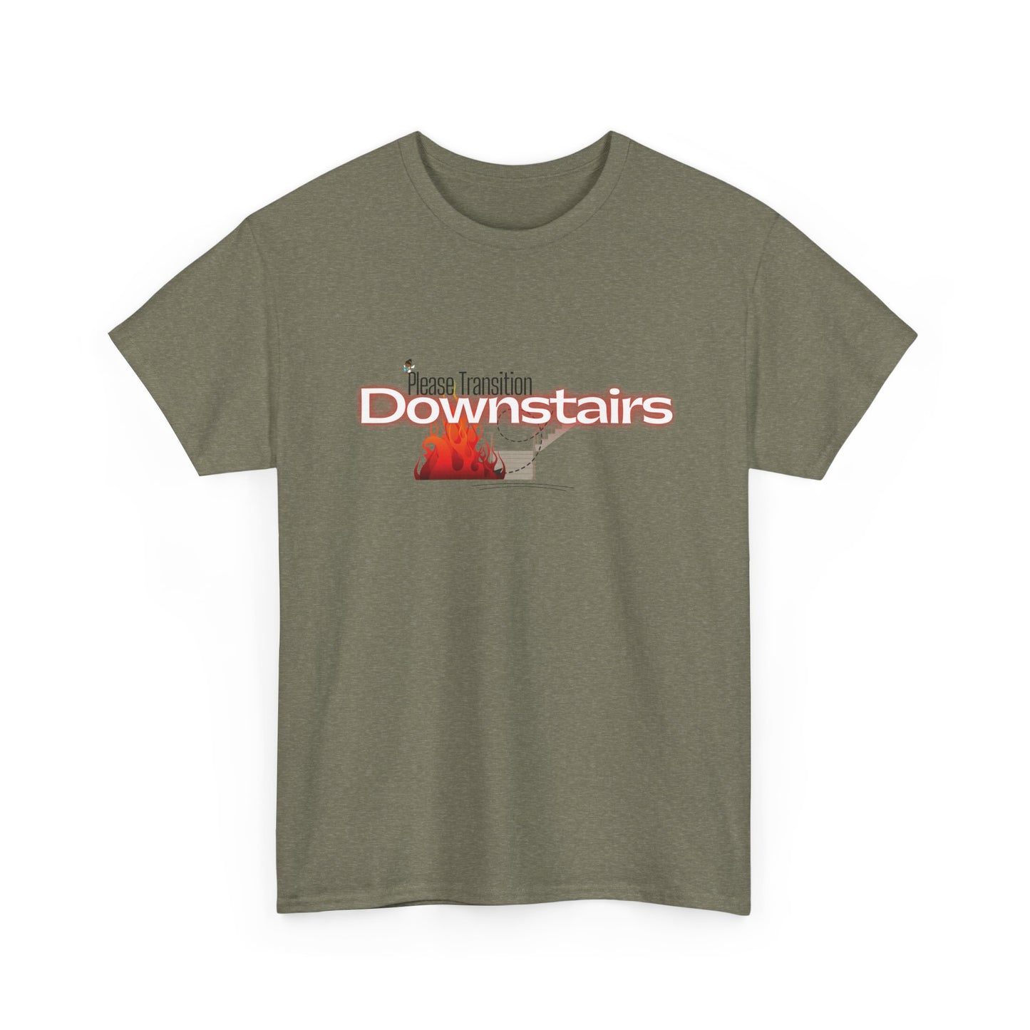 Please Transition Downstairs 2023 Unisex Heavy Cotton Tee