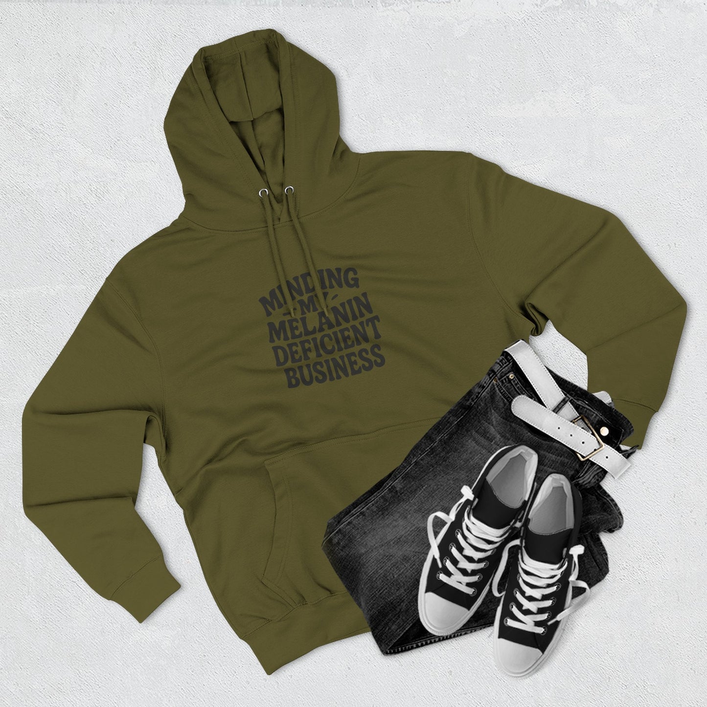"Minding My Melanin Deficient Business" Graphic Pullover