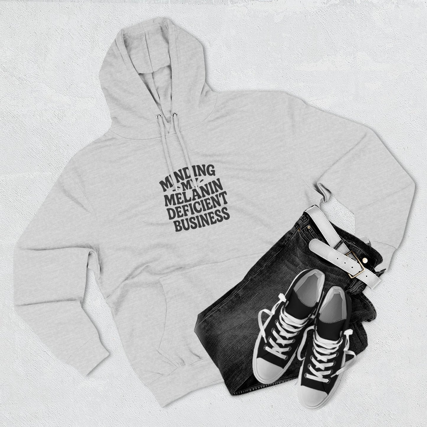 "Minding My Melanin Deficient Business" Graphic Pullover