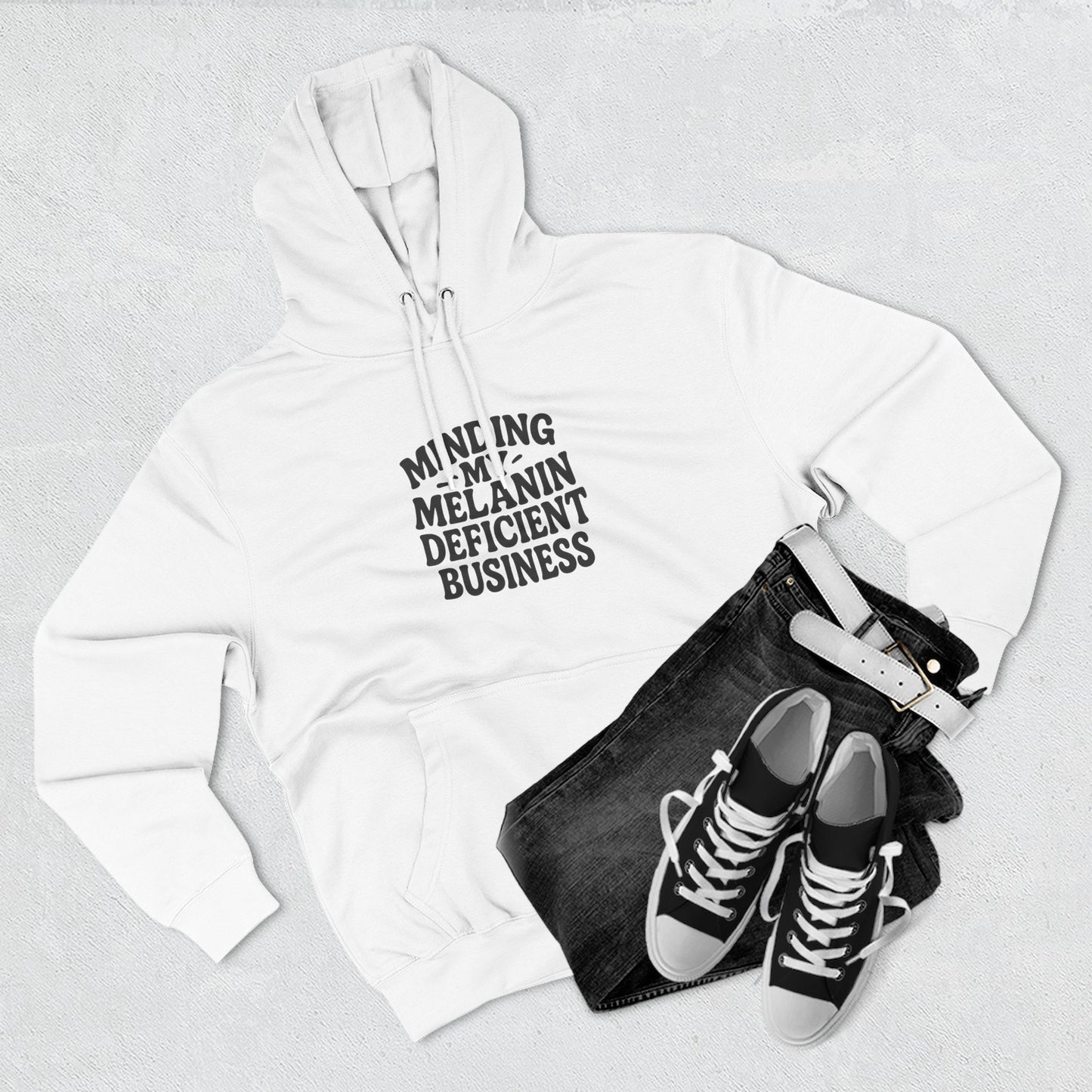 "Minding My Melanin Deficient Business" Graphic Pullover
