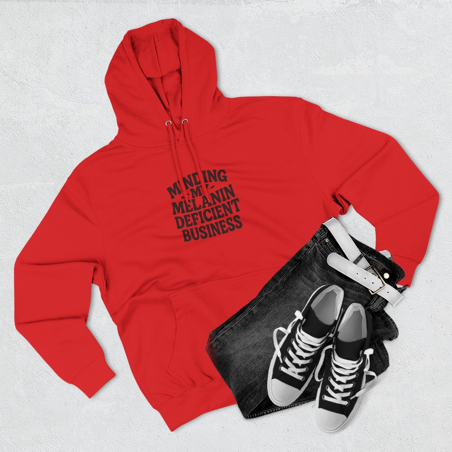 "Minding My Melanin Deficient Business" Graphic Pullover